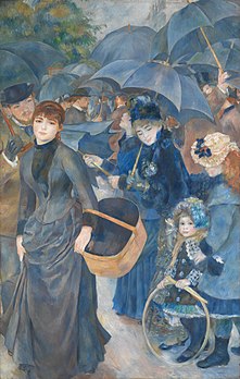 Les Parapluies, huile sur toile d'Auguste Renoir (années 1880, National Gallery, à Londres). (définition réelle 2 687 × 4 226)