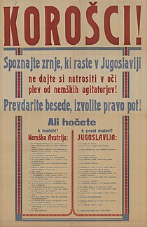 Plakat ob plebiscitu Korošci, spoznajte zrnje 1920