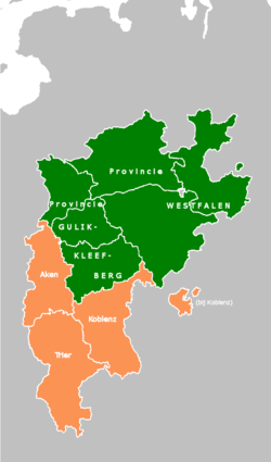 De provincie Groothertogdom Beneden-Rijn in 1818
