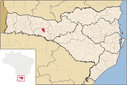 Localização de Lindóia do Sul em Santa Catarina