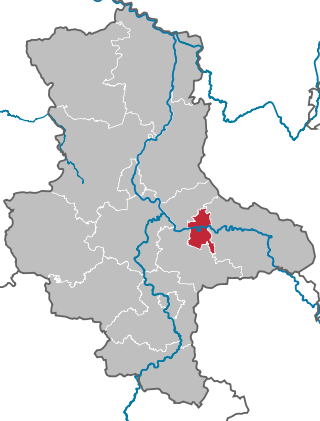Dessau-Rosslaus läge i Sachsen-Anhalt.