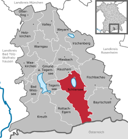 Läget för Schliersee i Landkreis Miesbach