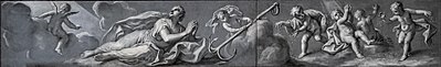 Н. Бамбини. Аллегория надежды. Деталь фриза Капеллы Мадонны Кармель. 1733—1739. Гризайль. Холст, масло