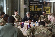 Army Secretary Mark Esper meeting with enlisted Soldiers to discuss issues of concern to them and their families. Secretary Esper meets with enlisted Soldiers.jpg