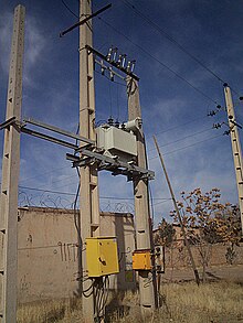 Several power poles made of concrete Several power pole made of concrete, in Iran 2017 -- chnd tyr brq btny dr yrn.jpg