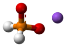Ball-and-stick model of the component ions