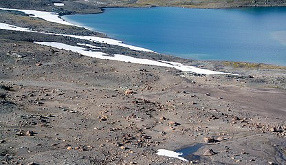 Kargt område söder om Stádák. I slutet av 1800-talet nådde Sulitelmas glaciärer hit.