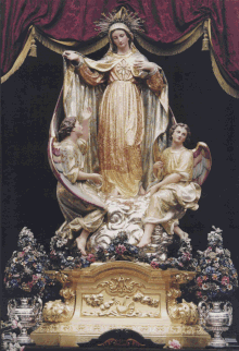 The statue of Our Lady Star of the Sea venerated in the church of Sliema, Malta Stmaris.gif