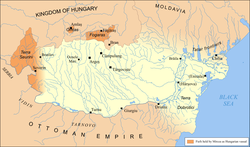 Карта Валахии около 1404 г.