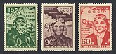 Поштанска марка с ликовима прве три жене хероја СССР
