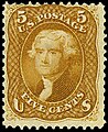 Thomas Jefferson 5¢, 1861