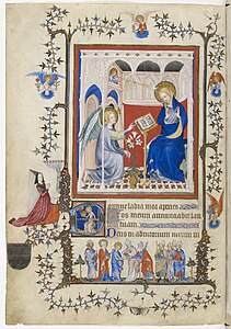 L'Annonciation, f.2 des Très Belles Heures de Notre-Dame, vers 1390-1410.
