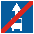 Lane for buses ends