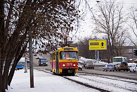 Tatra T3 и путепровод с улицы Александра Невского