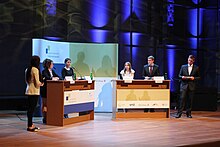 Finalists in the German-language Jugend debattiert international debating contest VIII. Internationales Finale Warschau.JPG