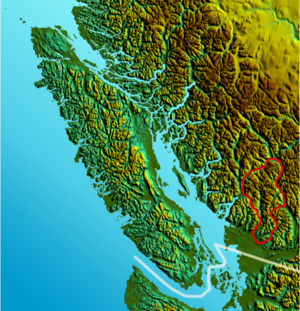 Location map of Garibaldi Ranges