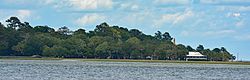Wilmington Island as seen from Skidaway Island - Eureka Club-Farr's Point is on the right, which is on the National Register of Historic Places.