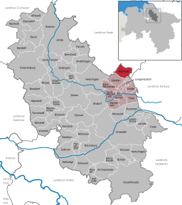 Läget för kommunen Wohnste i Landkreis Rotenburg