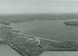 Aerial photo Woods Reservoir from the early 1980s