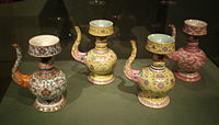 Four ritual porcelain water vessels with elephant-trunk spouts, from the reign of the Qianlong Emperor (1735–1796)