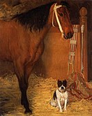 Painting of Horse and Dog by Edgar Degas