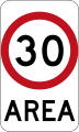 (R4-10) 30 km/h Speed Limit Zone Area