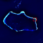 Ligging van het eiland Bikini in het gelijknamige atol