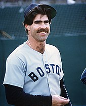 Bill Buckner's tenth-inning error remains one of the most memorable plays in baseball history; it was long considered part of a curse on the Red Sox that kept them from winning the World Series Bill Buckner of the Boston Red Sox.jpg