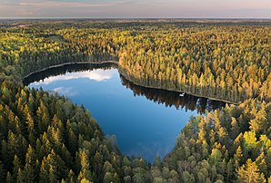 Le lac de Bisajärvi, à l'est de Vantaa, à quelques kilomètres d'Helsinki. (définition réelle 3 600 × 2 438)