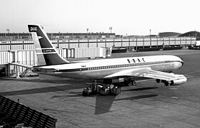 Le Boeing 707 accidenté, vu à l'aéroport de New York en 1962.