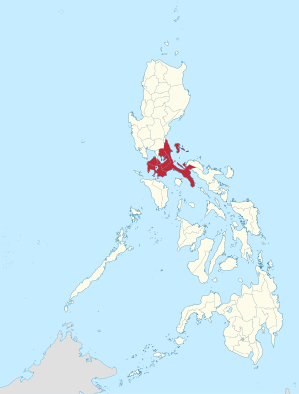 Lage des Bezirkes CALABARZON innerhalb der Philippinen
