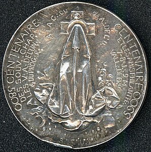Médaille commémorative du centenaire des Chapitres des vrais amis de l'Union et du Progrès réunis et des Amis philanthropes, 1900, revers.