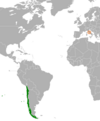 Location map for Chile and the Holy See.