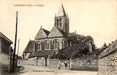 Cinqueux (60), église Saint-Martin, vue depuis le sud avant 1910