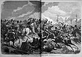 Die Gartenlaube (1872) b 660.jpg Ueberrumpelung Bazaine’s durch braunschweigische Husaren in der Schlacht bei Vionville. Originalzeichnung von Otto Fikentscher.