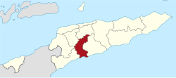 Карта Восточного Тимора с указанием муниципалитета Айнаро
