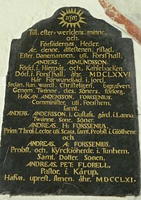 Epitafium från 1761.