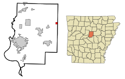 Location in Faulkner County and the state of Arkansas