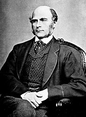 The early eugenicist Francis Galton invented the term eugenics and popularized the phrase nature and nurture. Francis Galton 1850s.jpg