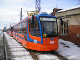Трамвай модели 71-623 в депо «Балатово» (2011 год)