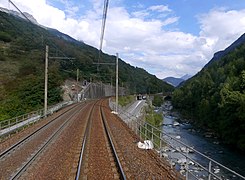 Ligne ferroviaire à Orelle (2020).