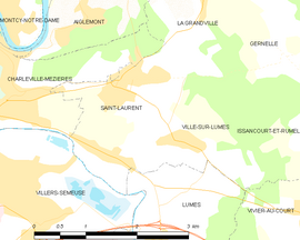 Mapa obce Saint-Laurent