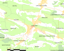 Mapa obce Lavelanet