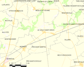 Mapa obce Le Gault-Saint-Denis