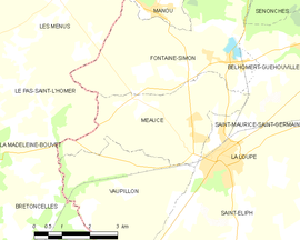 Mapa obce Meaucé