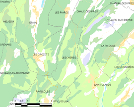 Mapa obce Leschères