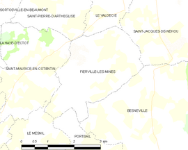 Mapa obce Fierville-les-Mines