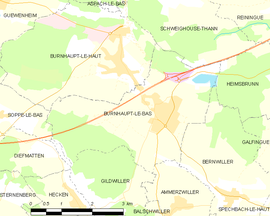 Mapa obce Burnhaupt-le-Bas