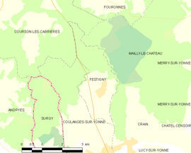 Mapa obce Festigny