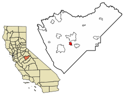 Location in Mariposa County and the state of California